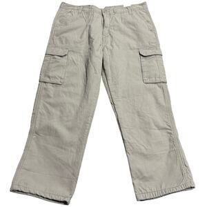 NWT Smiths Workwear Fleece-Lined Canvas Cargo Pants Relaxed Fit Mens 40 x30 Gray